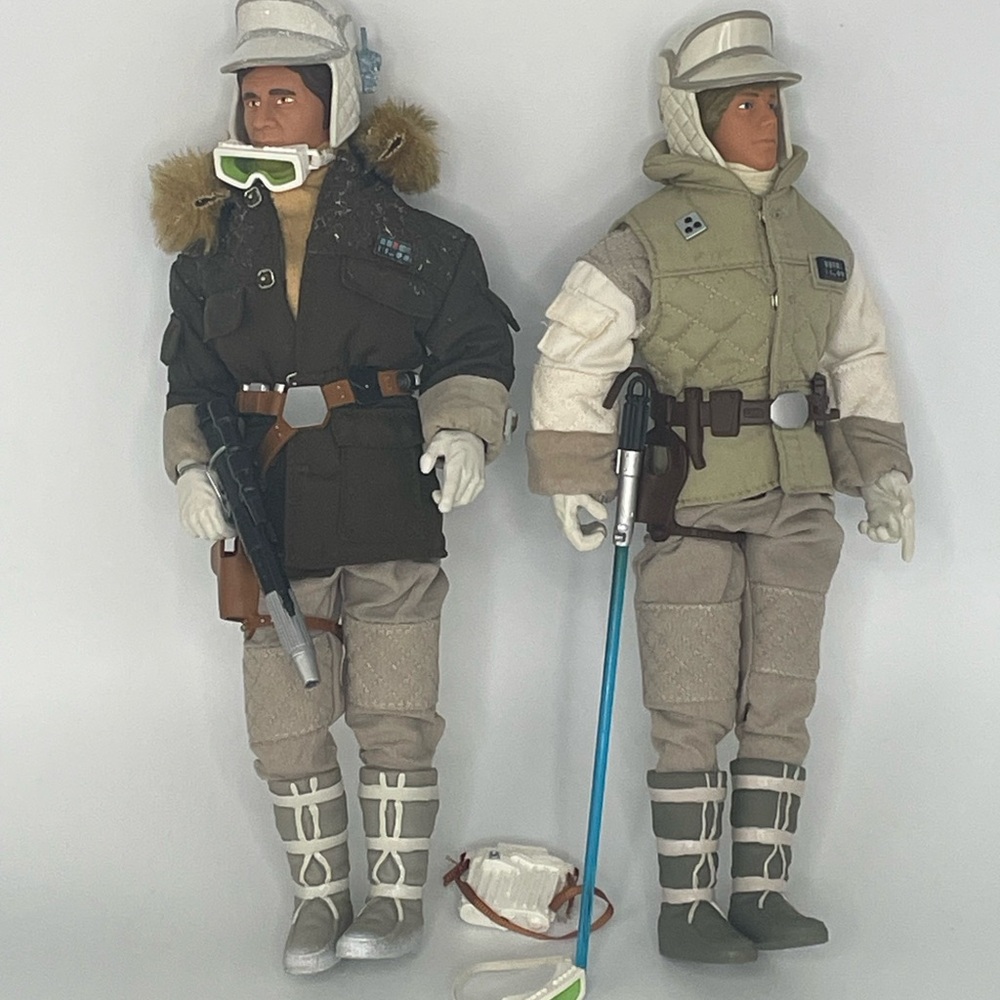 Vintage Kenner Star Wars Han Solo and Luke Skywalker Figure in Hoth Gear 1997